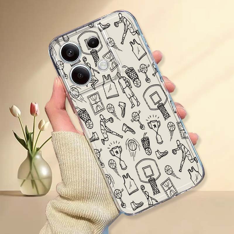Xiaomi Poco X6 - เคสโทรศัพท์ลายภาพประกอบบาสเก็ตบอลสำหรับเสี่ยวหมี่ มิ โพโค F2 F3 F4