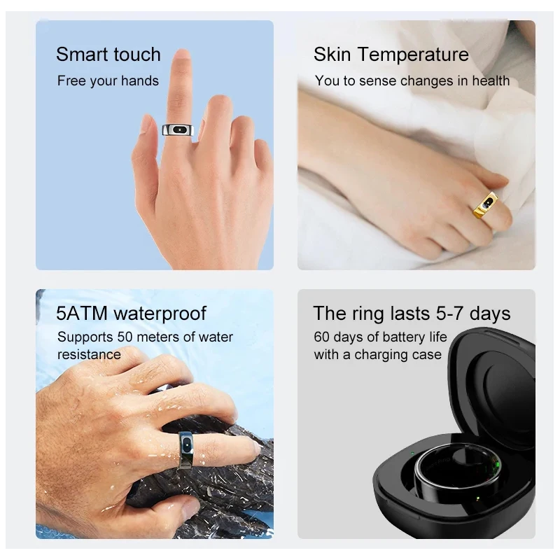 แหวนอัจฉริยะพร้อมเคสชาร์จสําหร - Temperature Ring Skin บทวิจารณ์และราคา