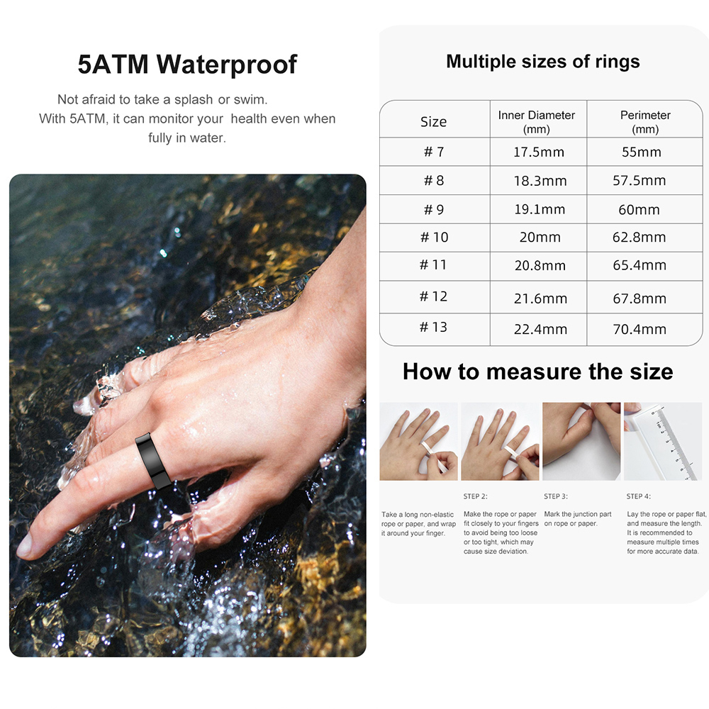แหวนสมาร์ทสแตนเลส R09 กันน้ำ 5 - Temperature Ring Skin บทวิจารณ์และราคา